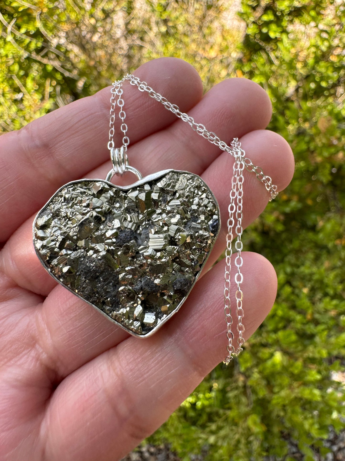 Heart Pyrite Necklace