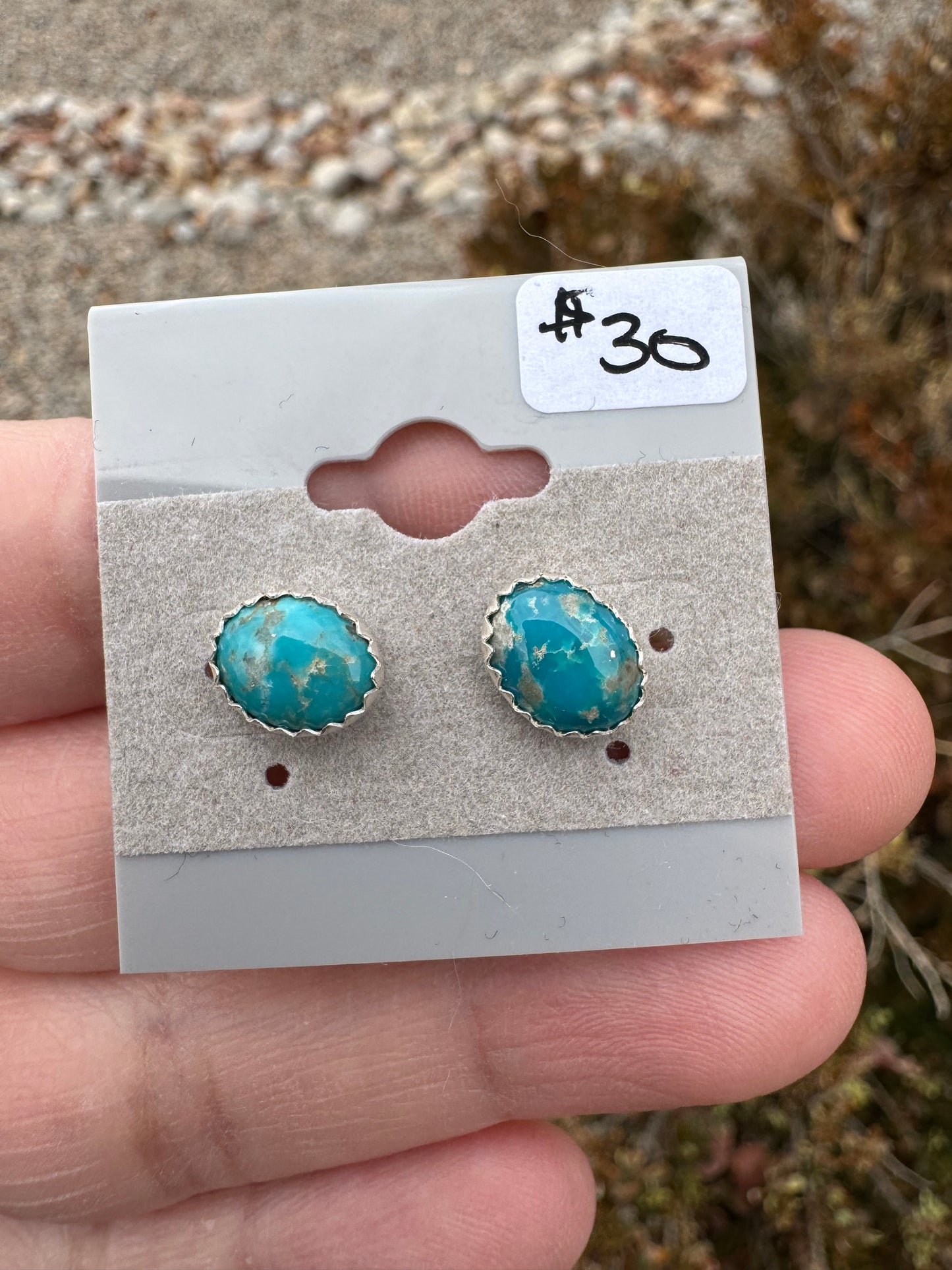 7x9mm Turquoise Stud Earrings (3)