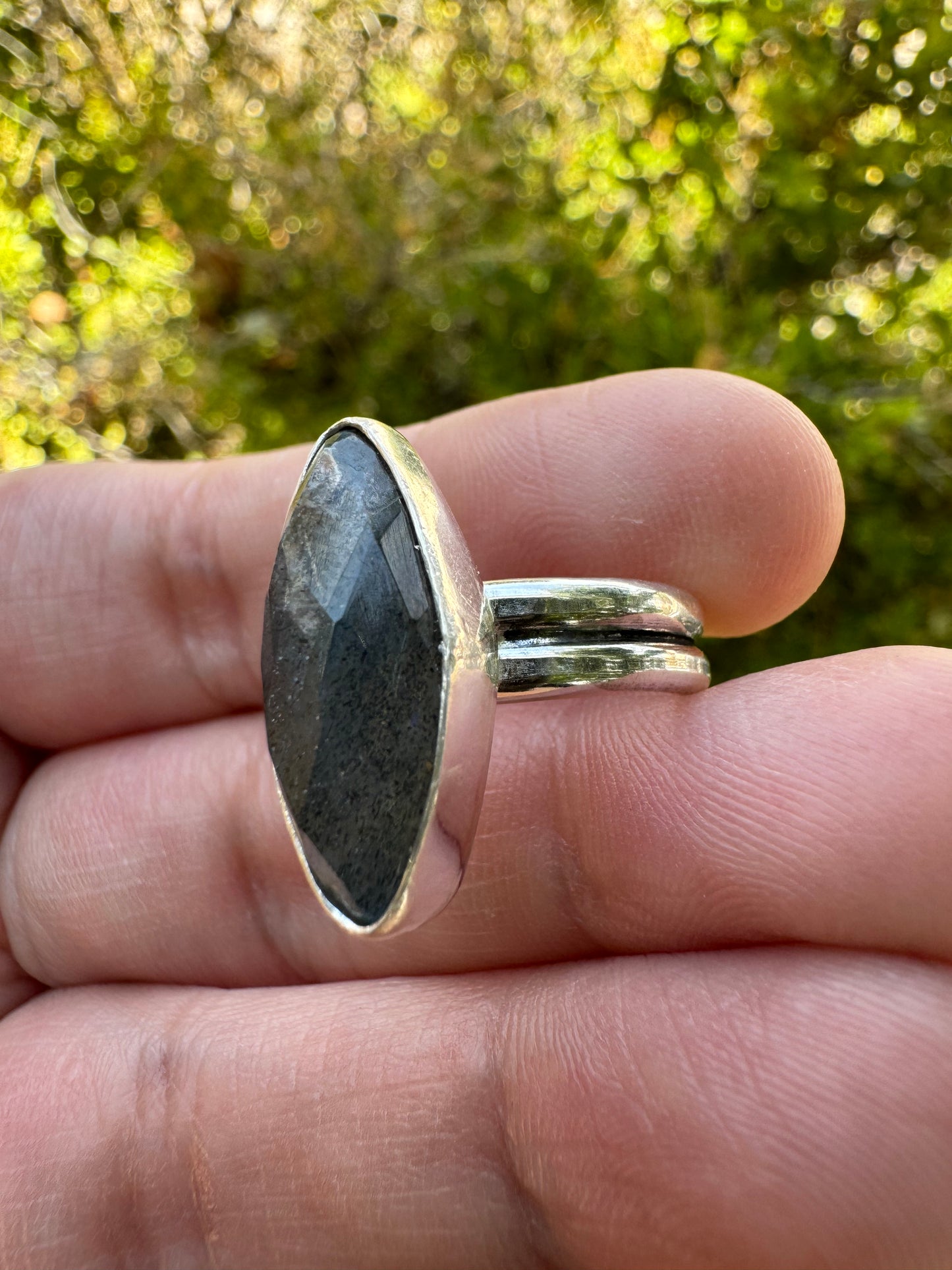 Labradorite Marquis Ring (Sz 7)