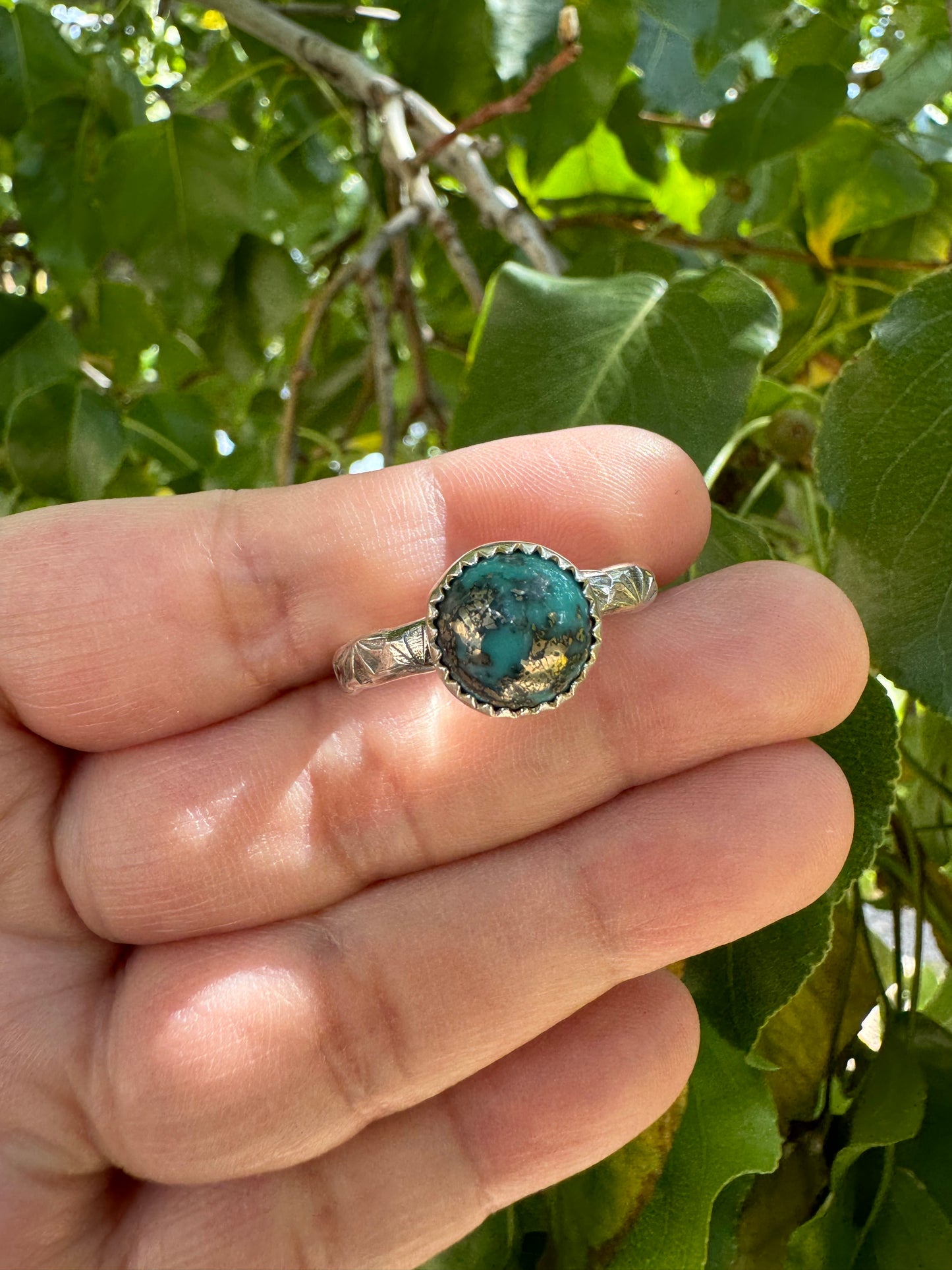 Turquoise Round Ring (Sz 14)