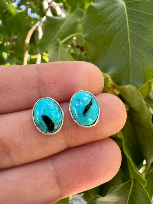 Mexican Turquoise Oval Earrings