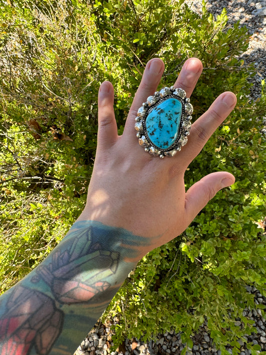 Navajo Kingman Turquoise Ring (Adjustable)